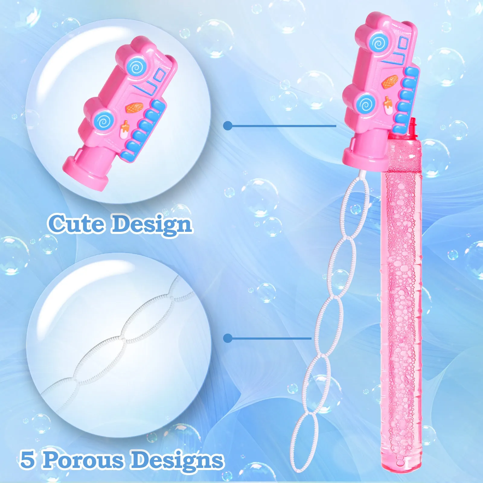 12PCS Macaron Ice Cream Truck Bubble Sticks Bubble Maker Party Favors