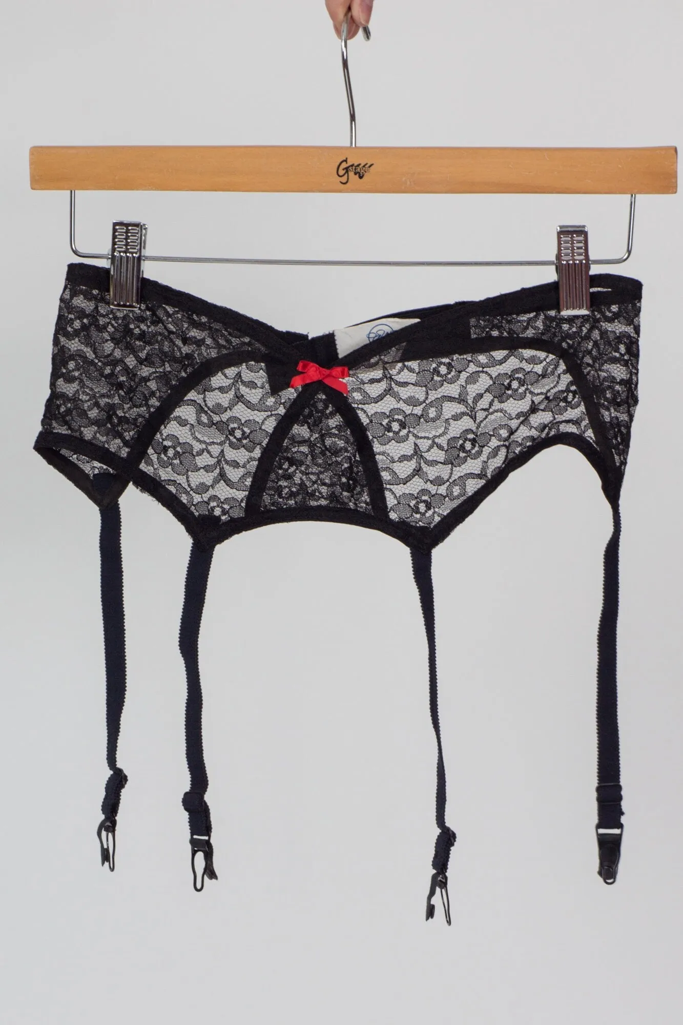 70s 80s Deadstock Black Lace Lingerie Set - Medium