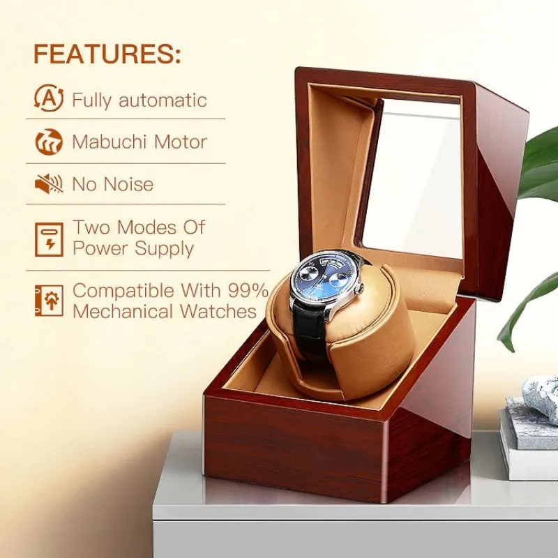 Fabrizio Oak Wood Mechanical Box Watch Winder