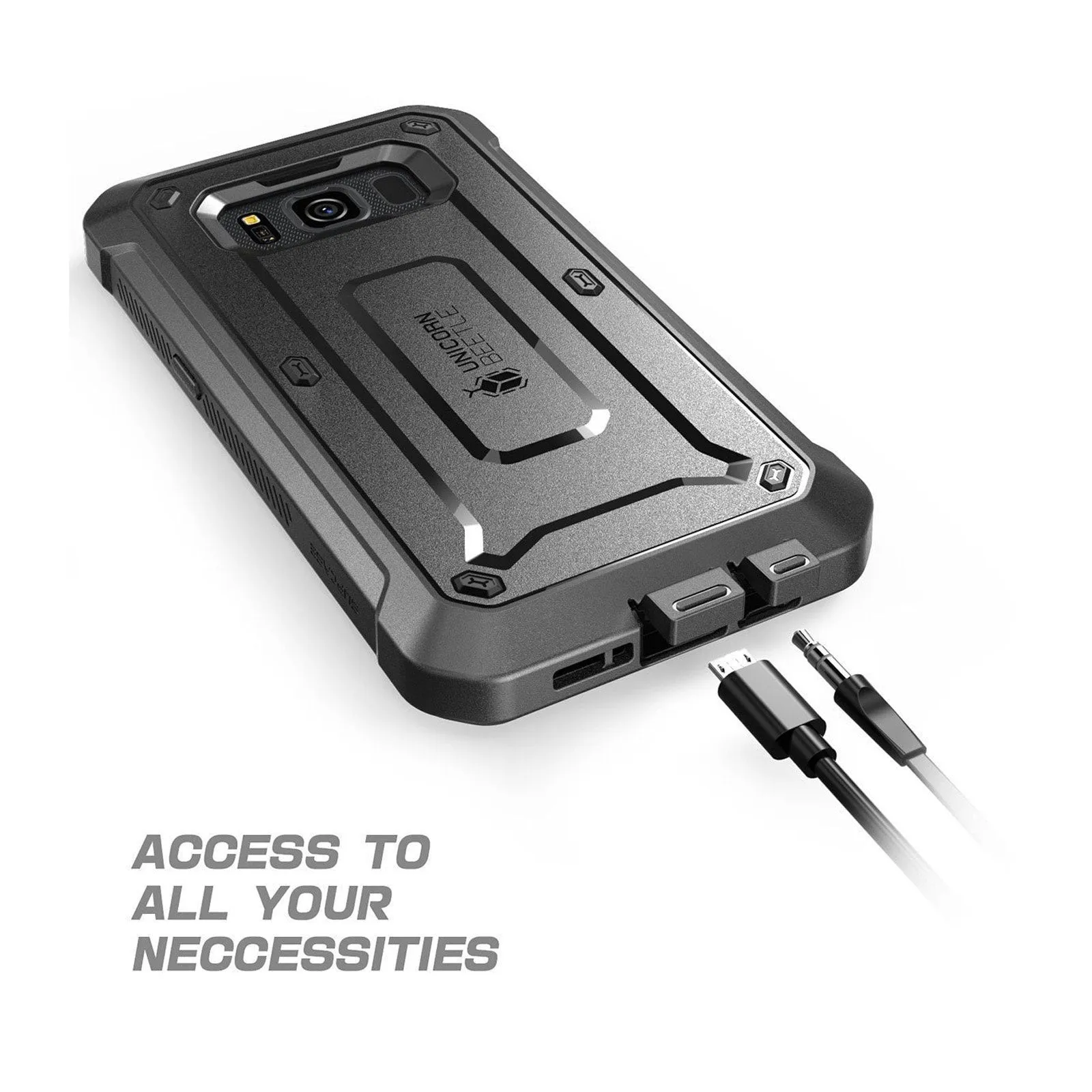 Galaxy S8 Active Unicorn Beetle Pro case with Screen Protector-Black