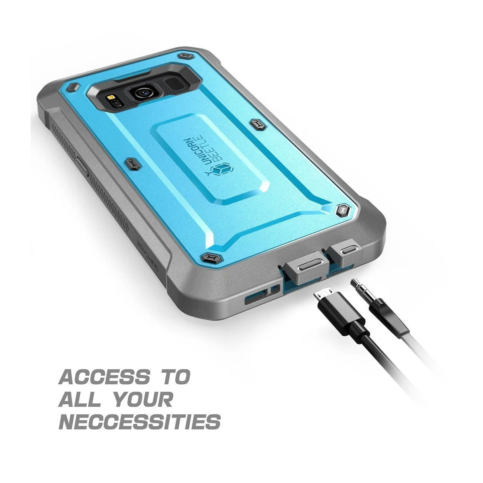 Galaxy S8 Active Unicorn Beetle Pro case with Screen Protector-Blue