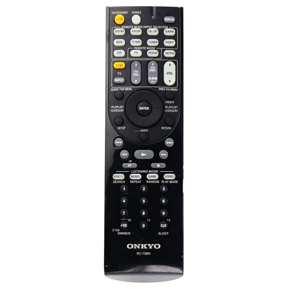 Onkyo Remote Control (RC-738M) for Select Onkyo Devices - Black