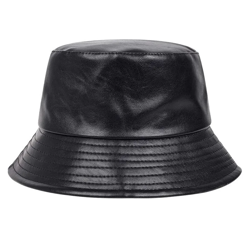 StreetVogue PU Leather Bucket Hat - Fushia